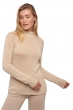Cashmere ladies chunky sweater louisa natural beige l