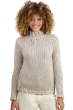 Cashmere ladies chunky sweater toxane flanelle chine camel natural ecru m