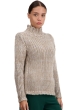 Cashmere ladies chunky sweater toxane natural brown natural ecru ciel l