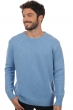 Cashmere men chunky sweater bilal azur blue chine xl