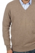 Cashmere men chunky sweater hippolyte 4f natural brown 4xl