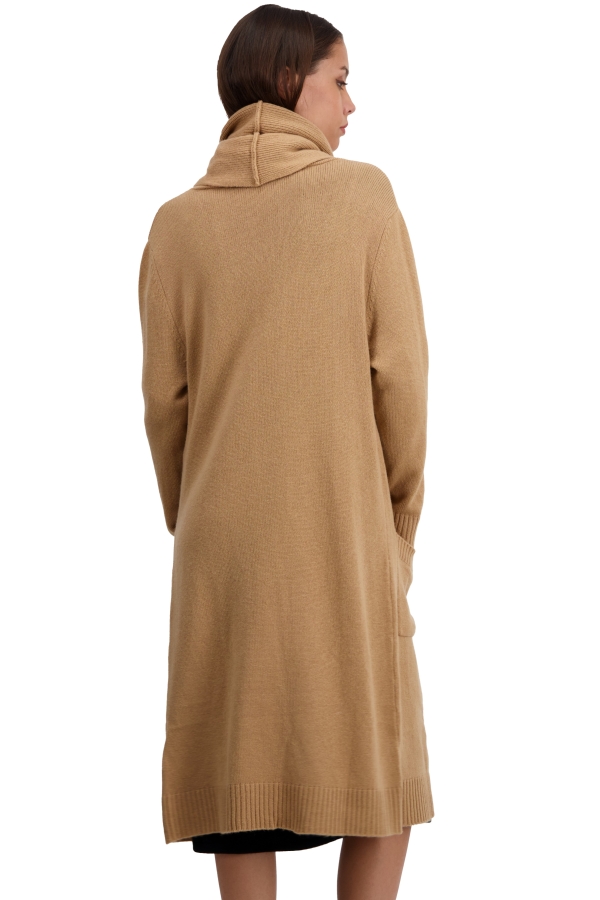 Cashmere ladies cardigans thonon camel 2xl