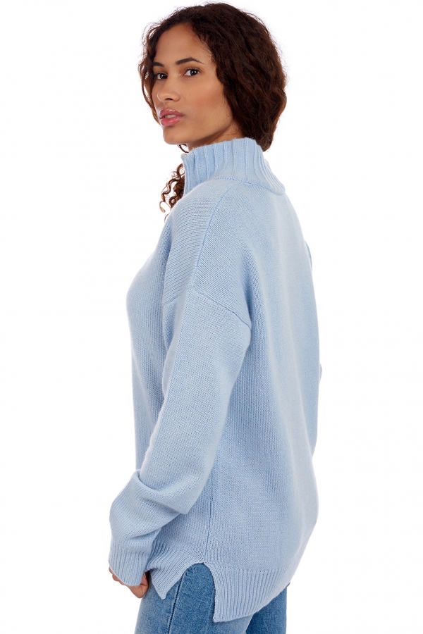Cashmere ladies chunky sweater alizette ciel 3xl
