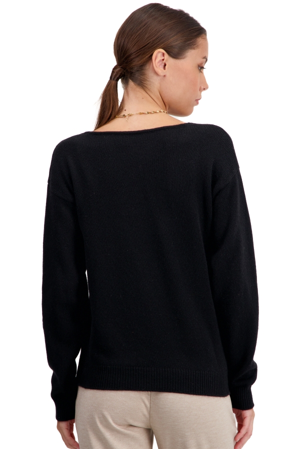 Cashmere ladies chunky sweater thailand black 3xl