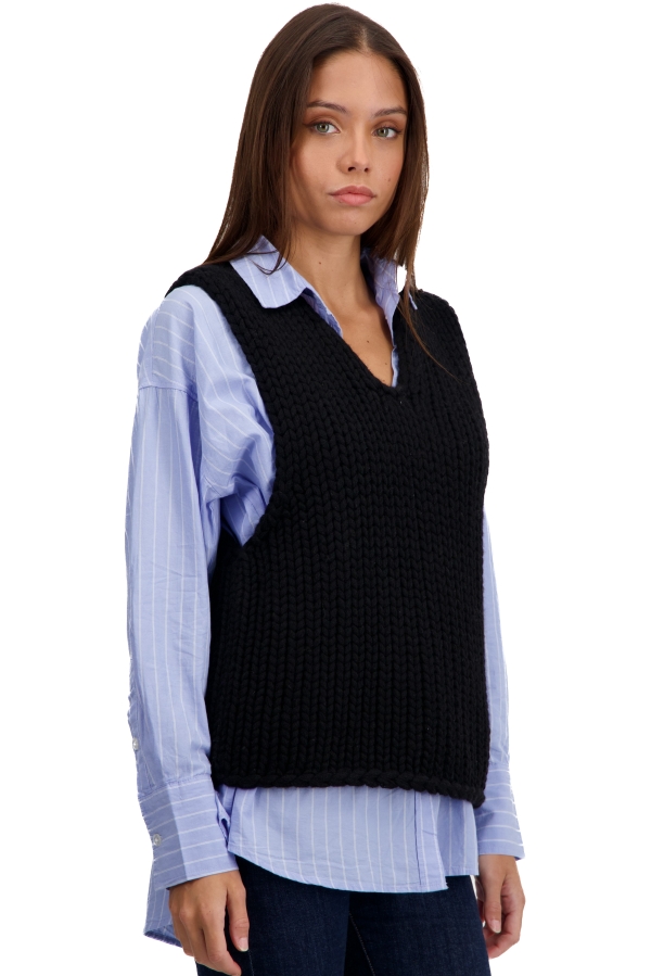 Cashmere ladies chunky sweater toscane black 4xl