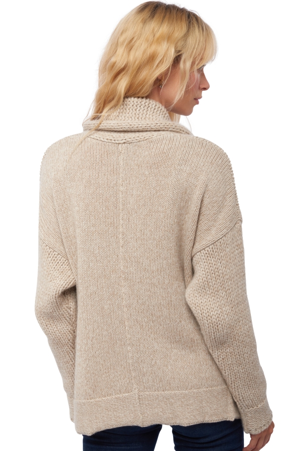 Cashmere ladies chunky sweater vienne natural ecru natural stone m