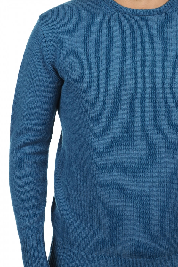 Cashmere men chunky sweater bilal canard blue xs