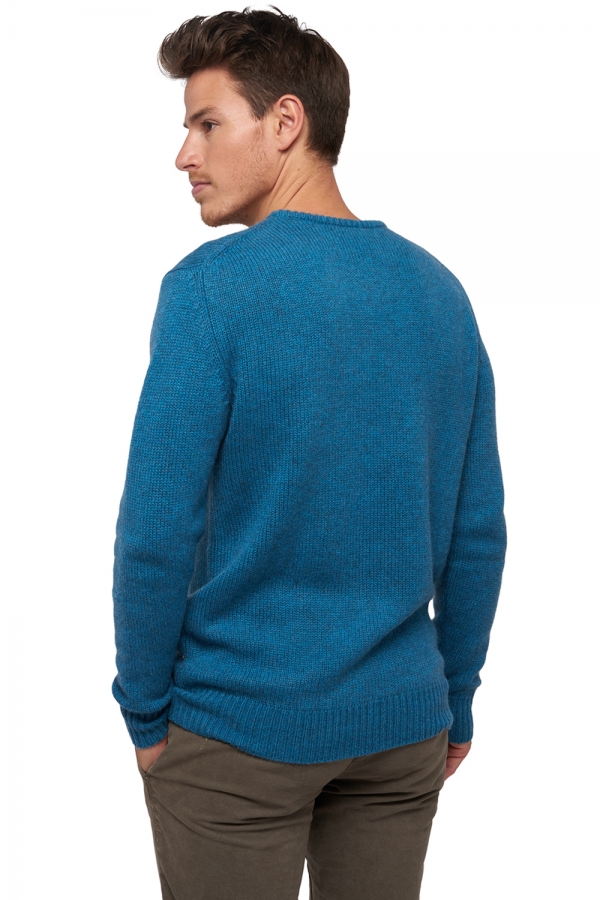 Cashmere men chunky sweater bilal manor blue 3xl