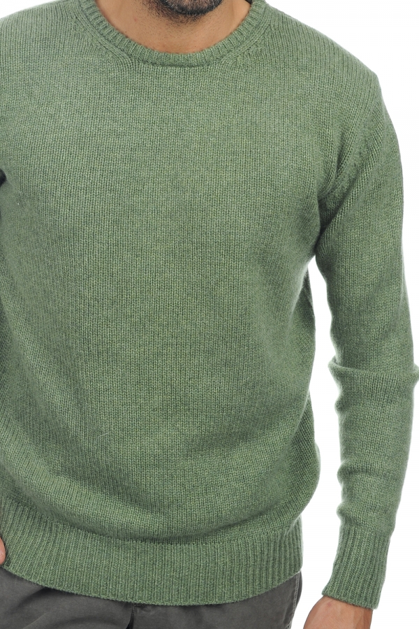 Cashmere men chunky sweater bilal olive chine 4xl