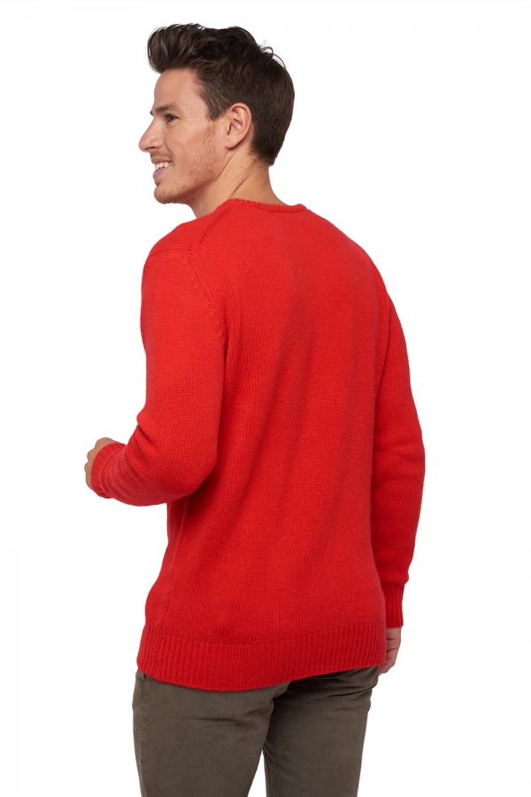 Cashmere men chunky sweater bilal rouge m