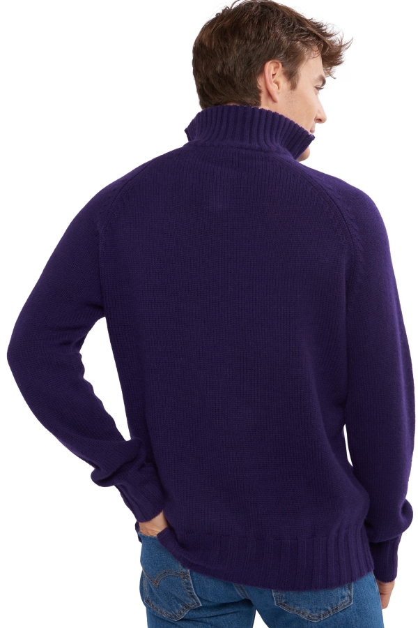 Cashmere men chunky sweater olivier deep purple lilas xs