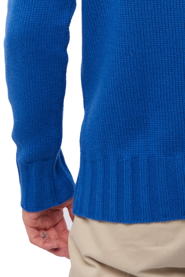 Cashmere men chunky sweater olivier lapis blue dove chine s