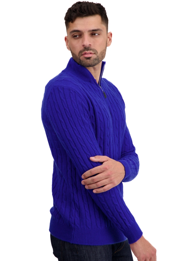 Cashmere men chunky sweater taurus bleu regata xs