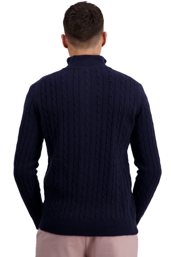 Cashmere men chunky sweater taurus dress blue 2xl