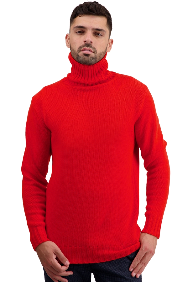 Cashmere men chunky sweater tobago first tomato m