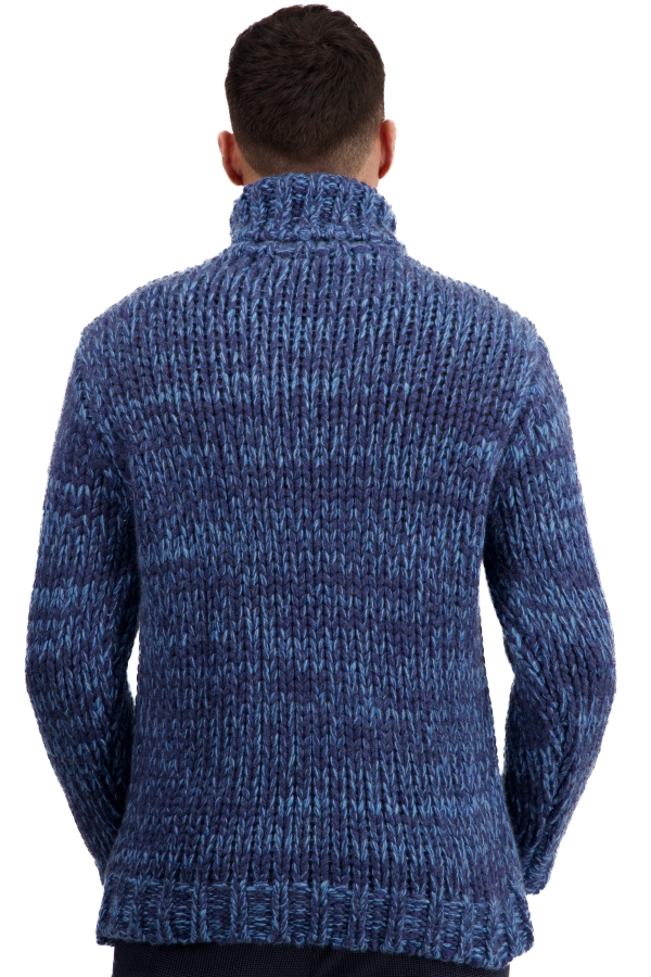 Cashmere men chunky sweater togo indigo manor blue azur blue chine m