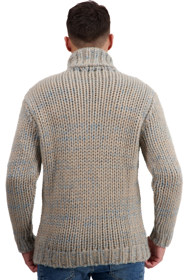 Cashmere men chunky sweater togo natural brown manor blue natural beige 3xl