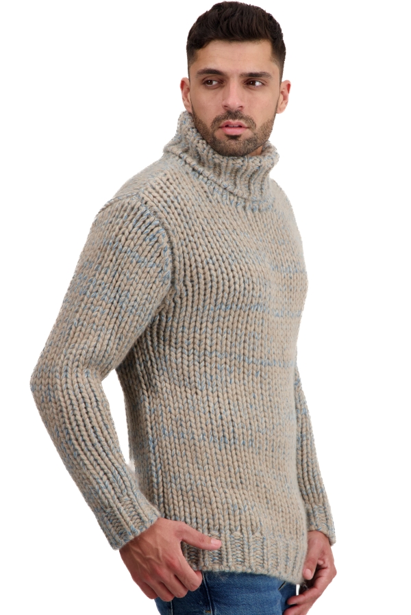 Cashmere men chunky sweater togo natural brown manor blue natural beige xs
