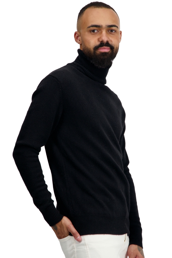 Cashmere men chunky sweater torino first black 3xl