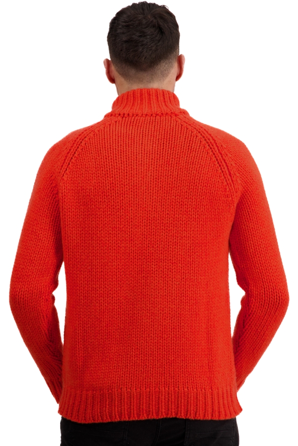 Cashmere men chunky sweater tripoli bloody orange paprika l