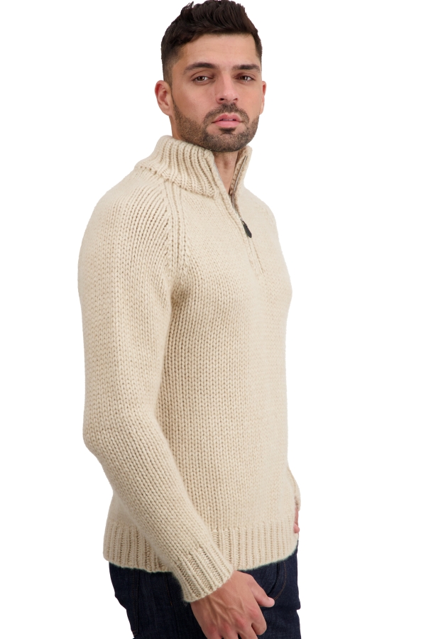Cashmere men chunky sweater tripoli natural winter dawn natural beige s