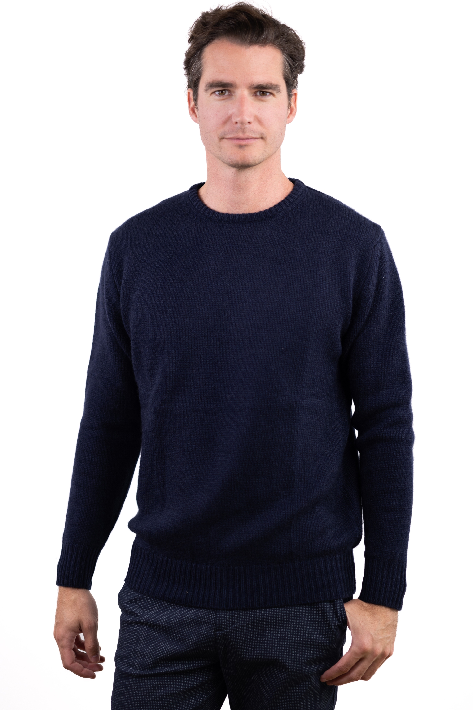 Cashmere men chunky sweater bilal dress blue 2xl