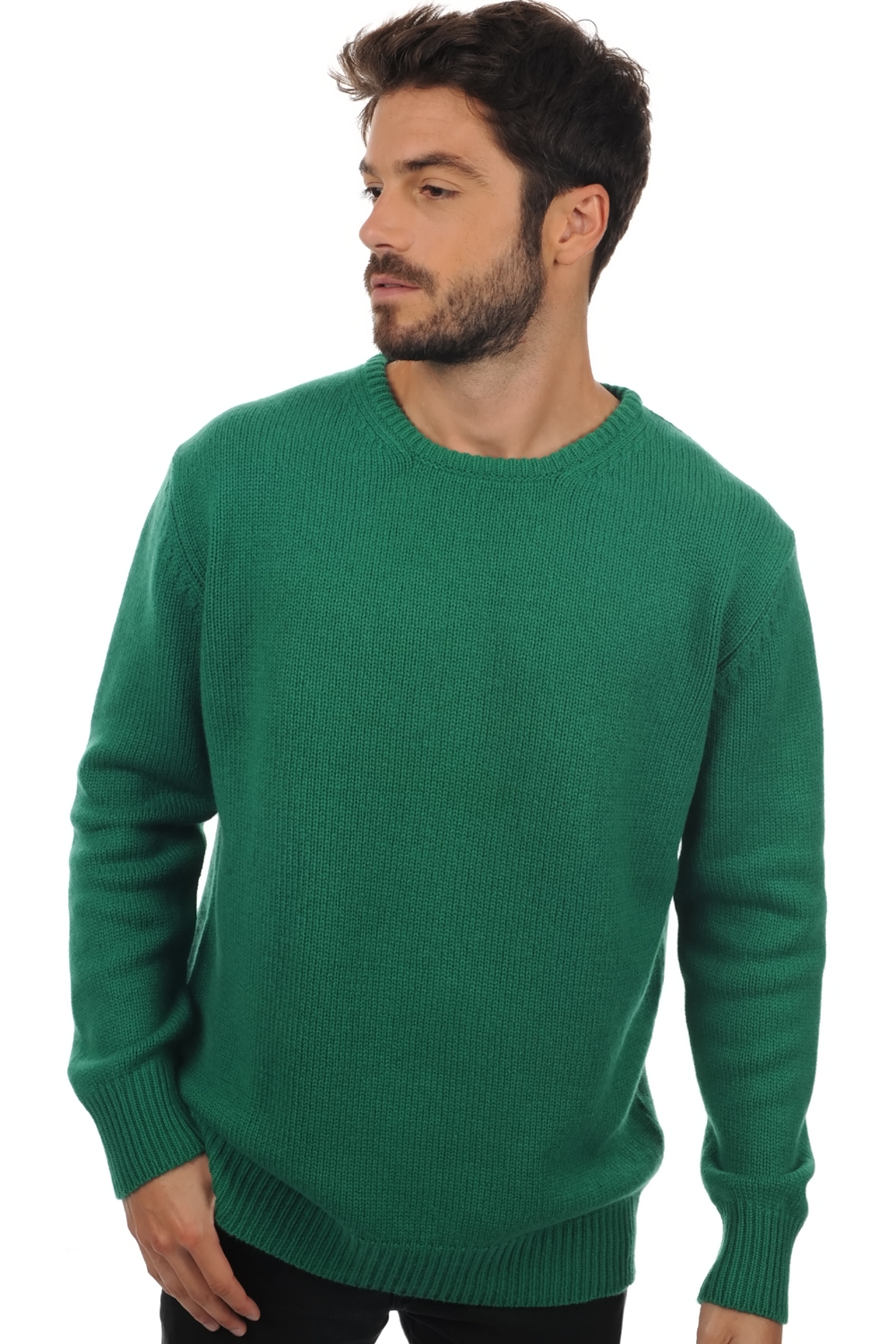 Cashmere men chunky sweater bilal evergreen 3xl