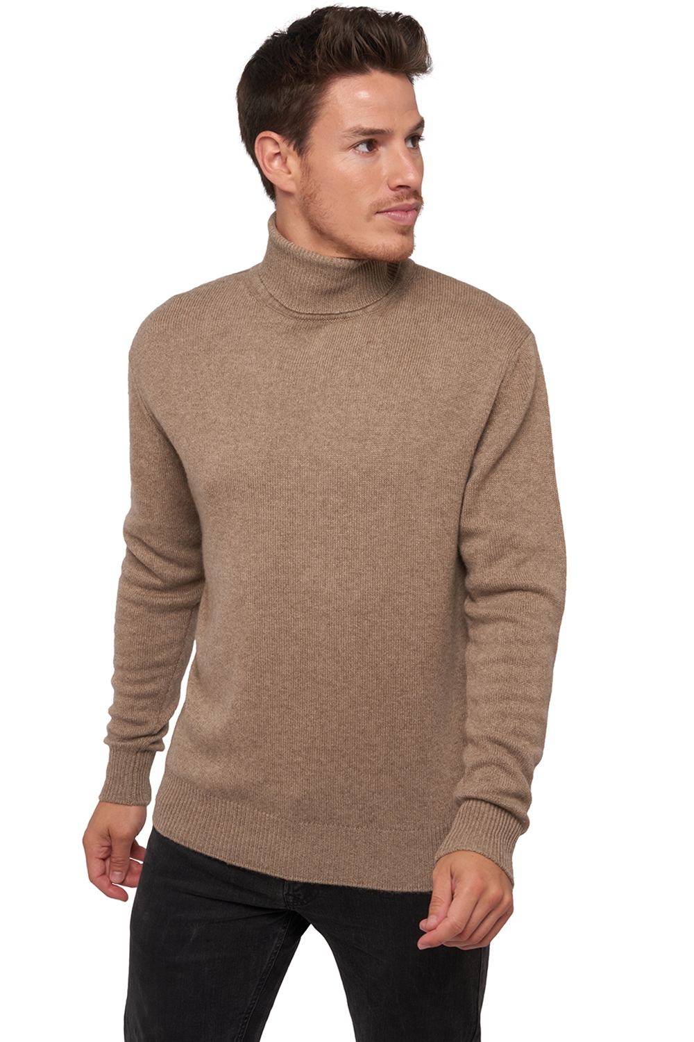 Cashmere men chunky sweater edgar 4f natural brown xl