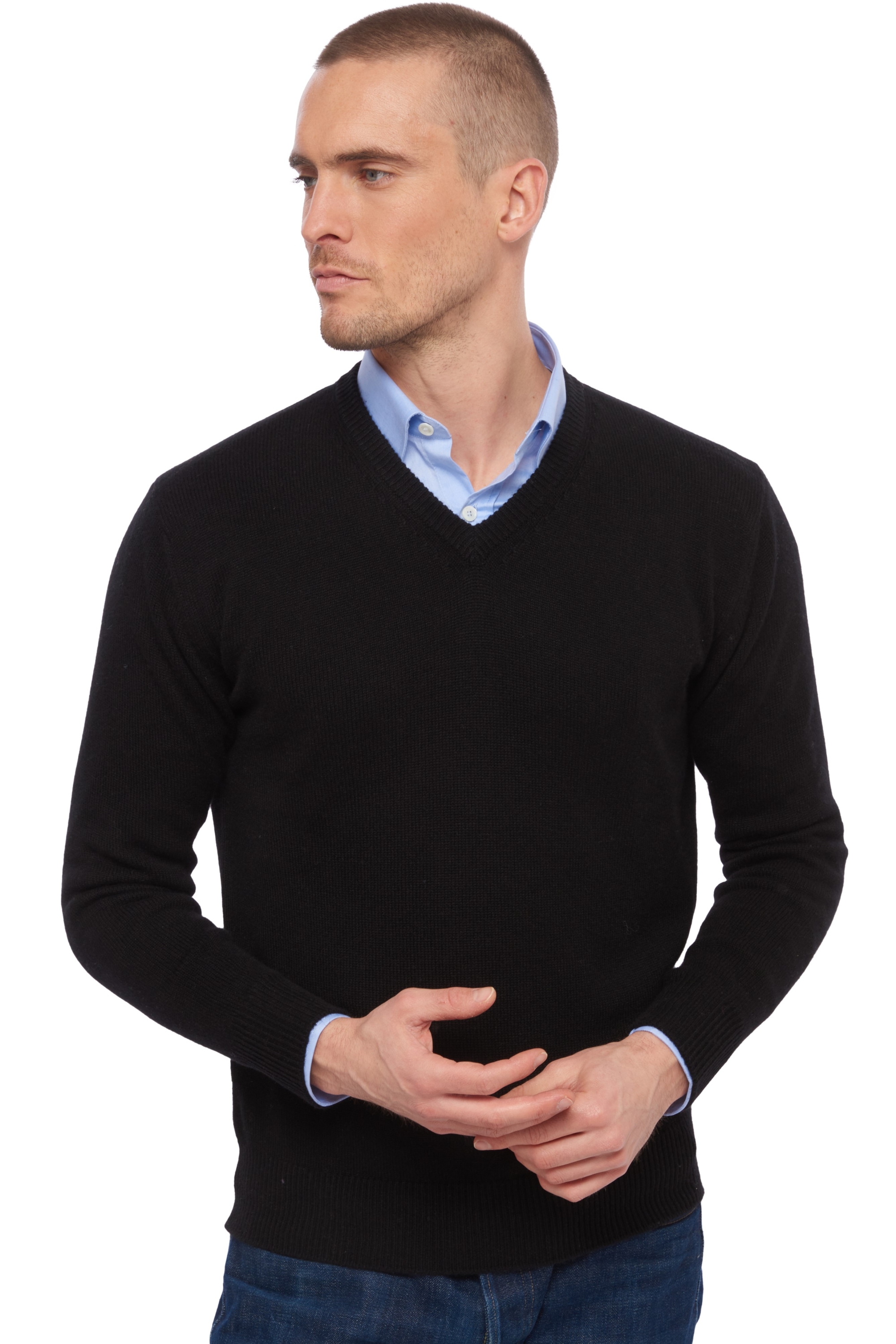 Cashmere men chunky sweater hippolyte 4f black 3xl