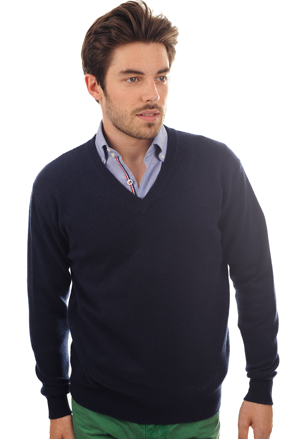 Cashmere men chunky sweater hippolyte 4f dress blue 2xl