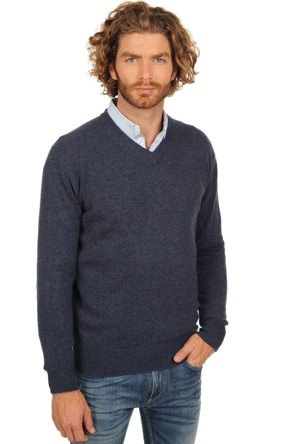 Cashmere men chunky sweater hippolyte 4f indigo s