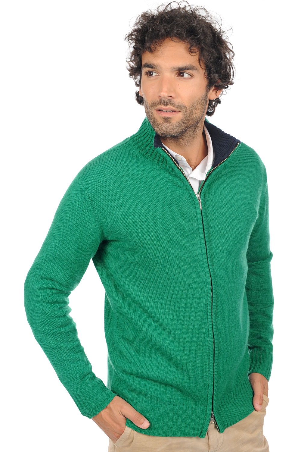 Cashmere men chunky sweater maxime evergreen dress blue 3xl