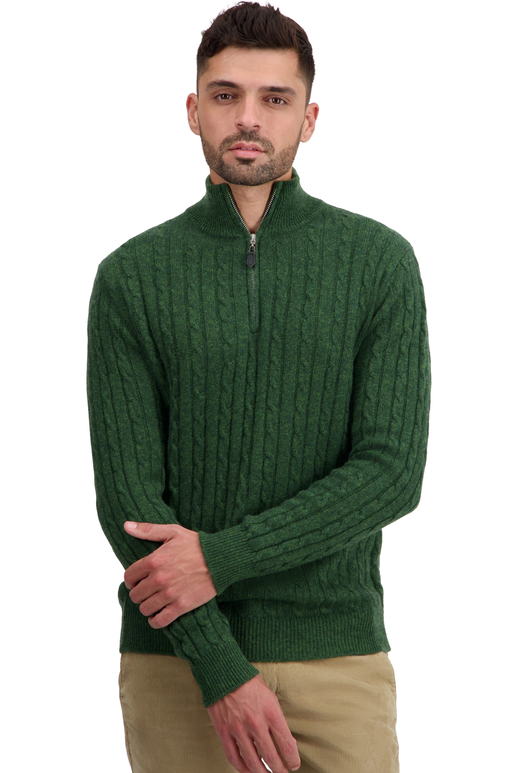 Cashmere men chunky sweater taurus cedar 2xl
