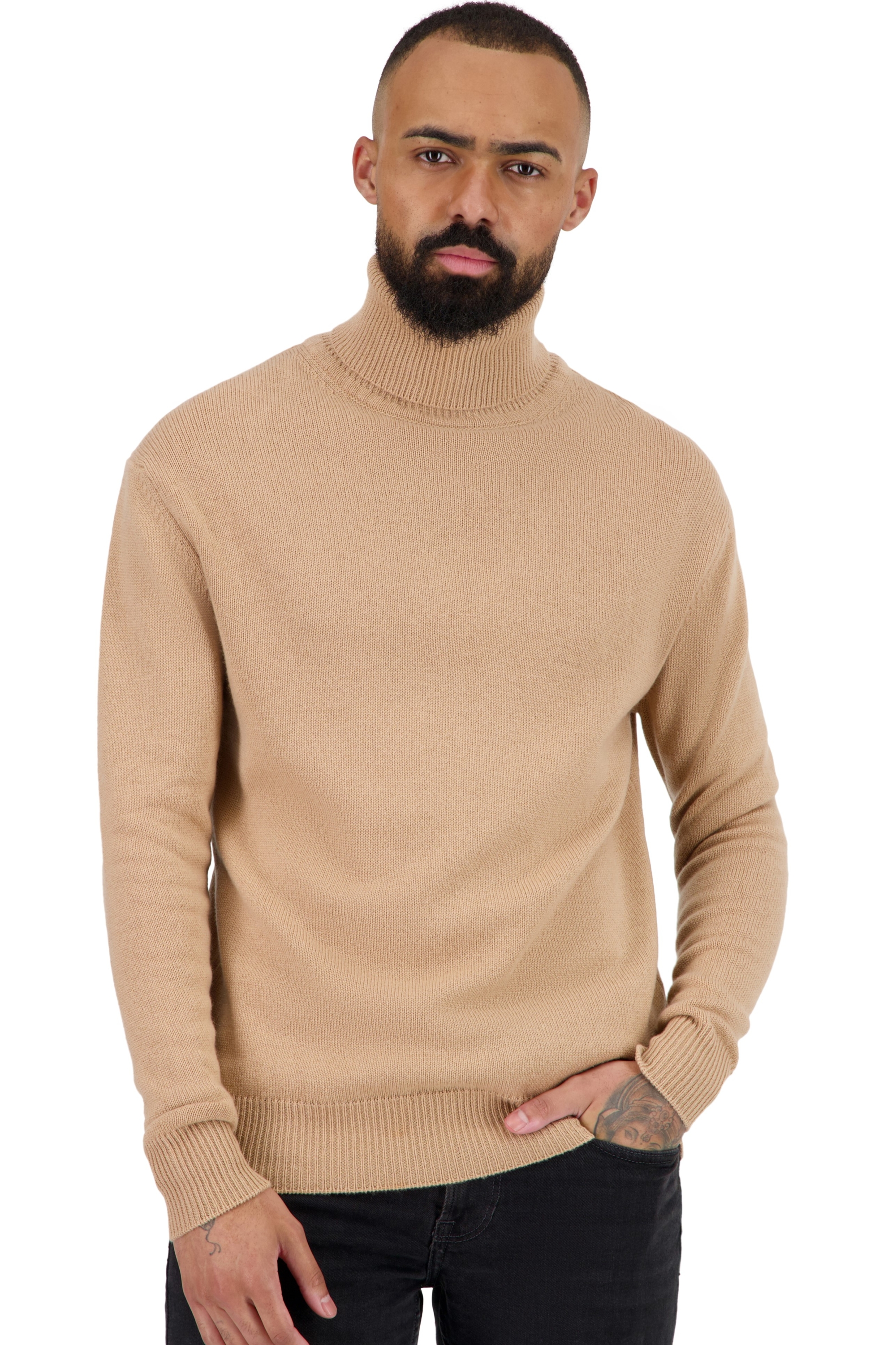 Cashmere men chunky sweater torino first creme brulee 2xl