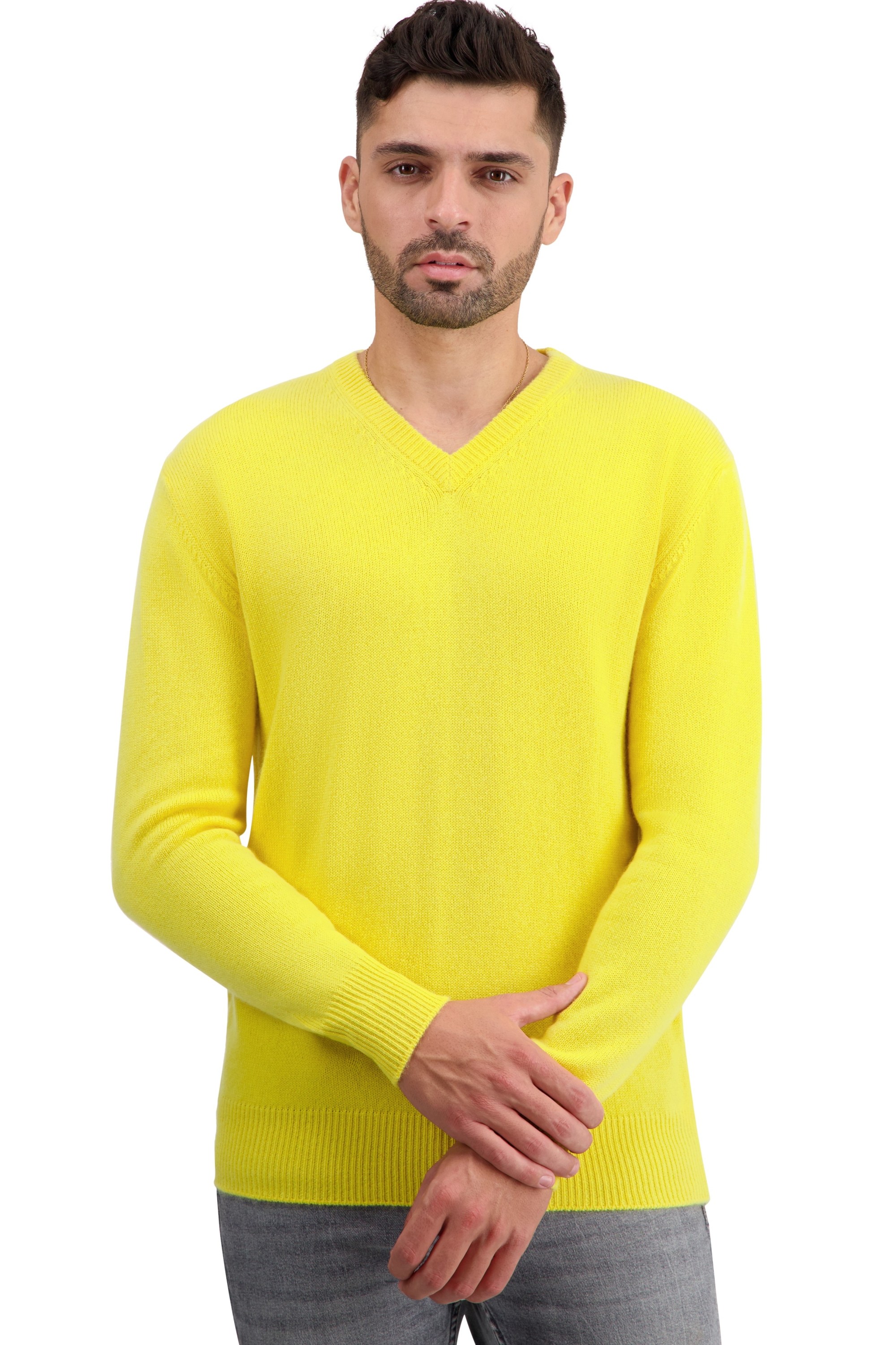 Cashmere men chunky sweater tour first daffodil 3xl