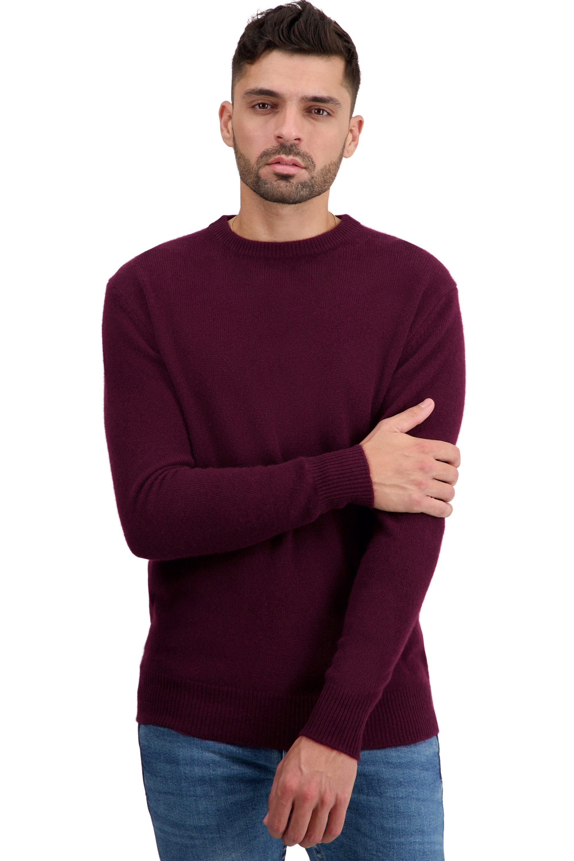 Cashmere men chunky sweater touraine first bordeaux l