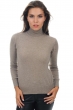 Cashmere ladies roll neck lili natural brown xs