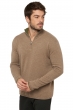 Cashmere men chunky sweater cilio ivy green natural brown 2xl