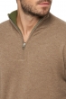 Cashmere men chunky sweater cilio ivy green natural brown m