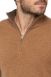Cashmere men chunky sweater cilio marron chine camel chine 3xl