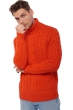 Cashmere men chunky sweater villepinte bloody orange 2xl