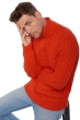 Cashmere men chunky sweater villepinte bloody orange l