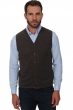 Cashmere men waistcoat sleeveless sweaters basile marron chine 