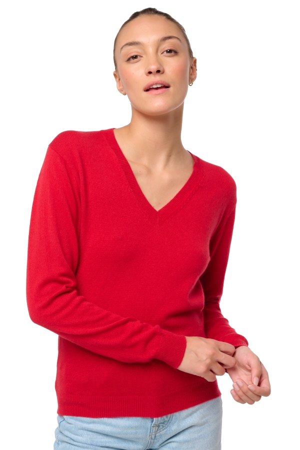 Cashmere ladies basic sweaters at low prices tessa first deep red 2xl