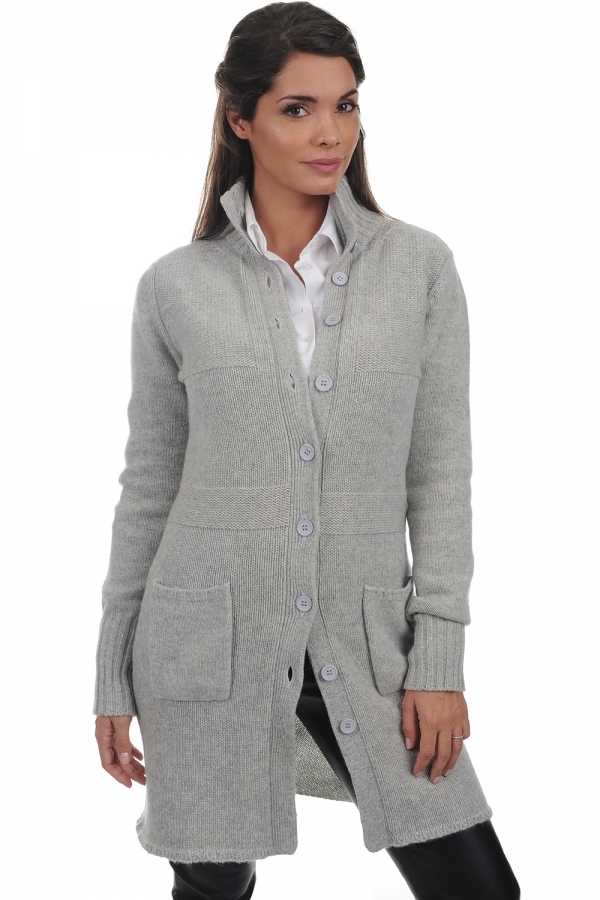 Cashmere ladies cardigans adelphia flanelle chine xs