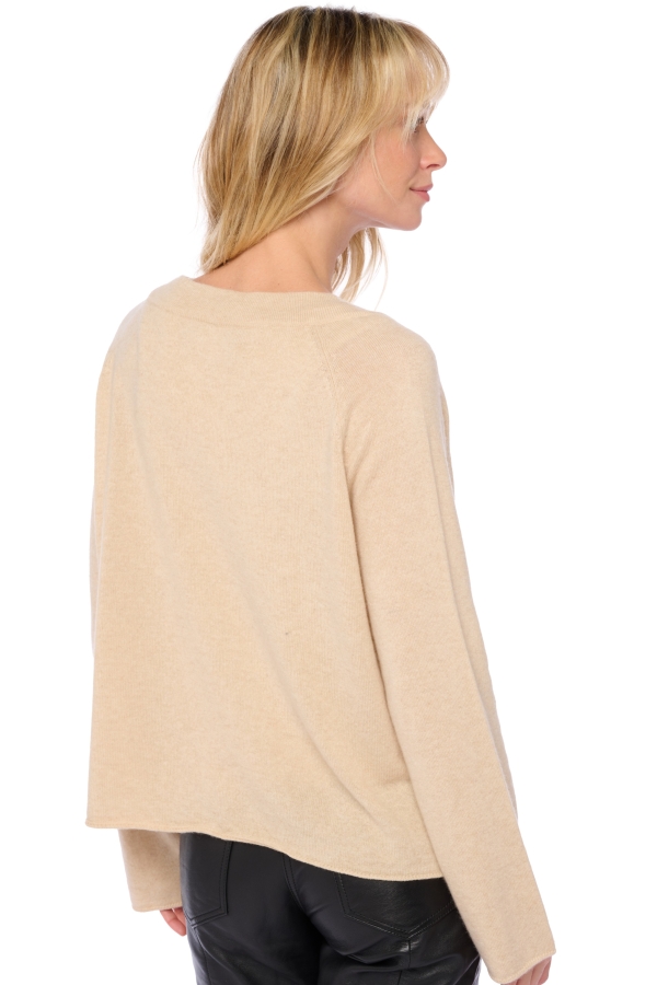 Cashmere ladies cardigans chana natural beige s2