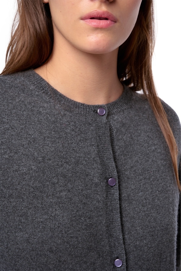 Cashmere ladies cardigans tyra first dark grey 2xl