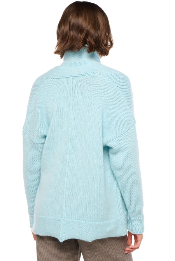 Cashmere ladies cardigans vienne natural ecru aqua l