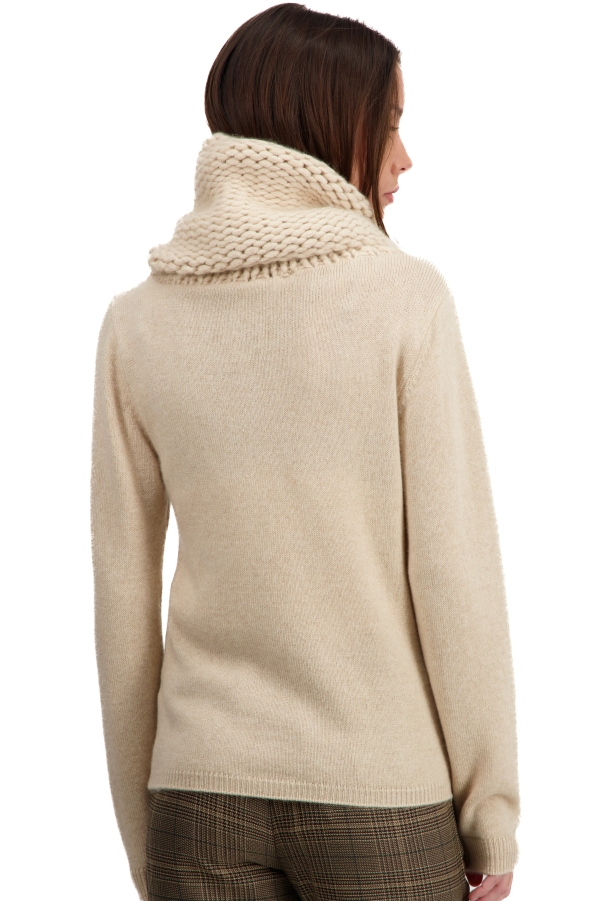 Cashmere ladies chunky sweater tisha natural beige xs