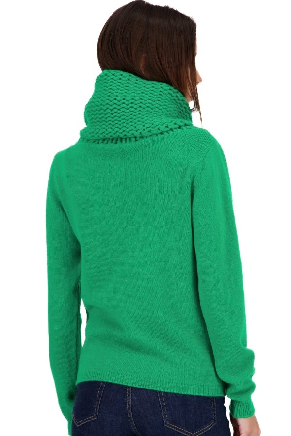 Cashmere ladies chunky sweater tisha new green m